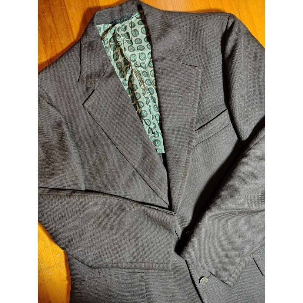 Vintage Cricketeer Men's Sport Coat Blazer 44R 2-Button Brown Textured Lining Ox